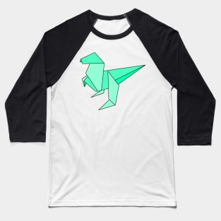 Green origami dinosaur Baseball T-Shirt